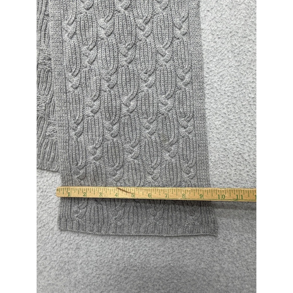 Nordstrom Scarf Womens One‎ Size Gray Cable Cable Knit Wool Cashmere Winter Soft - Picture 4 of 9
